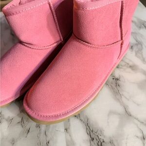 Time and Tru Pink Suede Ankle Boots